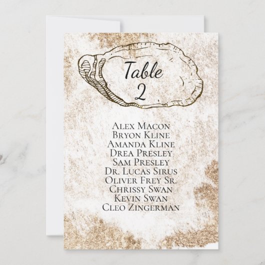 Moderne Aquarelltafel Oyster Beach Seekarte Einladung (Vorderseite)