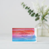 Moderne Aquarelltasche, Goldrahmen Visitenkarte (Stehend Vorderseite)