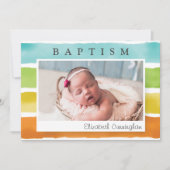 Moderne Aquarelltaufe Einladung (Vorderseite)