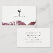 Moderne Aquarelltöne mit Chic Wine Glass Visitenkarte (Vorne/Hinten)