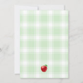 Moderne Aquarelltöne mit rotem Apfel aus unserem E Einladung (Rückseite)