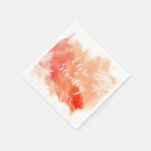 Moderne Aquarelltränke Korallenriff Pfirsichhochze Serviette (Ecke)