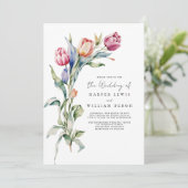 Moderne Aquarelltulips qr Hochzeit Einladung (Stehend Vorderseite)