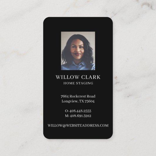 Moderne Aquarelltür aus Holz mit Vordertür im Mitt Visitenkarte (Rückseite)