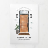 Moderne Aquarelltür Echtes Anwesen Marketing Dreifach Gefaltete Karte (Cover)