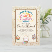 Moderne Aquarelluhr Osterfeier Jagen Einladung (Stehend Vorderseite)