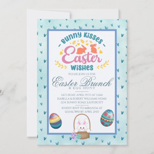 Moderne Aquarelluhr Osterfeier Jagen Einladung (Vorderseite)