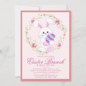 Moderne Aquarelluhr Osterfeier Jagen Einladung (Vorderseite)