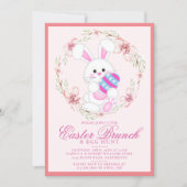 Moderne Aquarelluhr Osterfeier Jagen Einladung (Vorderseite)