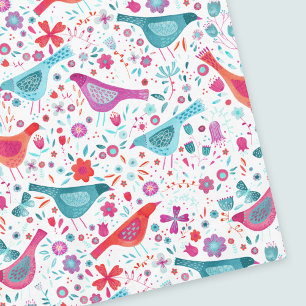 Moderne Aquarellvögel und Blume farbenfrohe Farbe Tischdecke