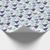 Moderne Aquarellweiden Weihnachtsbäume Gemustert b Geschenkpapier (Ecke)