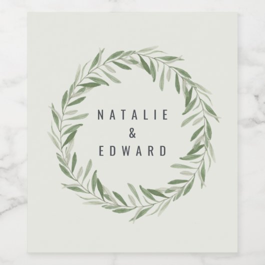 Moderne Aquarellwrade Weinetikett (Einzelnes Label)