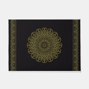 Moderne arabische Schwarz und Golden Doormat Fußmatte