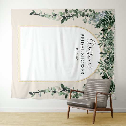 Moderne Arch Aquarell botanischer Hintergrund Wandteppich (Beispiel (Horizontal))