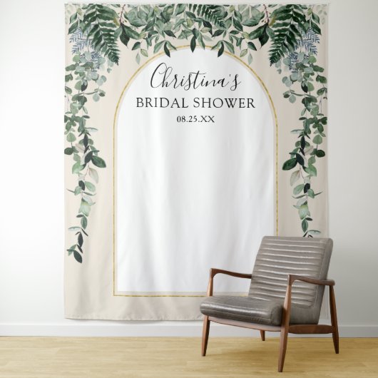 Moderne Arch Aquarell botanischer Hintergrund Wandteppich (Beispiel)