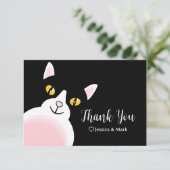 Moderne Arch Black Cat Baby Dusche Vielen Dank Begleitkarte (Stehend Vorderseite)