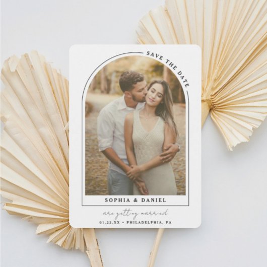 Moderne Arch Boho Arch mit Foto Save The Date