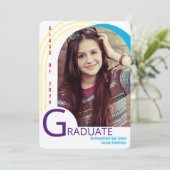 Moderne Arch Colorful Foto Abschluss Ankündigung (Stehend Vorderseite)