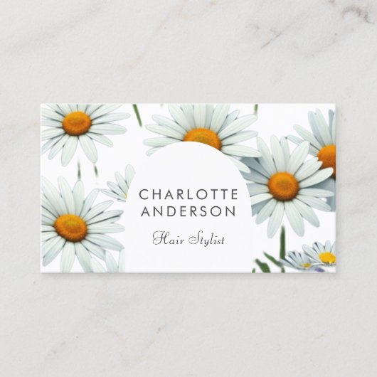 Moderne Arch Daisy Visitenkarte (Vorderseite)