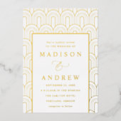 Moderne Arch Deko Wedding Folieneinladung (Vorderseite)