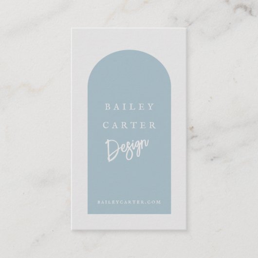 Moderne Arch Designer Dusty Blue Business Card Visitenkarte (Vorderseite)