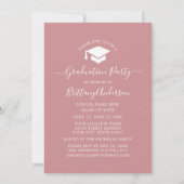 Moderne Arch Dusty Pink Graduation Party Einladung (Rückseite)