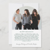 Moderne Arch Elegante Green Bow Foto Einladung (Rückseite)