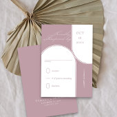 Moderne Arch Elegante Kalligrafie Dusty Rose Weddi RSVP Karte