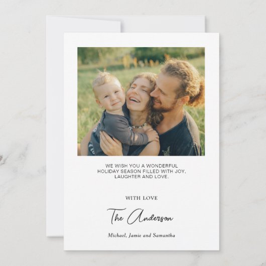 Moderne Arch Family Foto Weihnachtskarte Einladung (Rückseite)