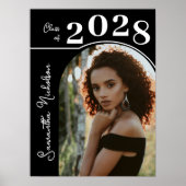 Moderne Arch Foto Graduation Party Black Poster (Vorne)