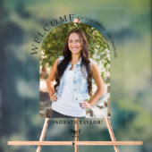 Moderne Arch Foto Graduation Party Willkommen Acrylschild (Neutral)