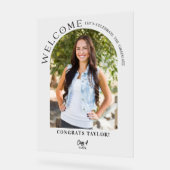 Moderne Arch Foto Graduation Party Willkommen Acrylschild (Winkel)