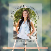 Moderne Arch Foto Graduation Party Willkommen Matt Acrylschild (Neutral)