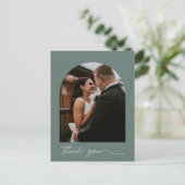 Moderne Arch Foto Hochzeit Vielen Dank Postkarte (Stehend Vorderseite)