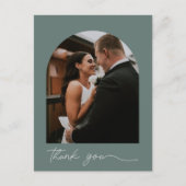 Moderne Arch Foto Hochzeit Vielen Dank Postkarte (Vorderseite)