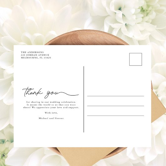 Moderne Arch Foto Navy Hochzeit Vielen Dank Postkarte