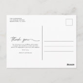 Moderne Arch Foto Navy Hochzeit Vielen Dank Postkarte (Rückseite)