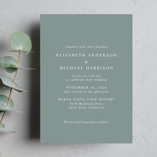 Moderne Arch Foto Sage Green Wedding Einladung