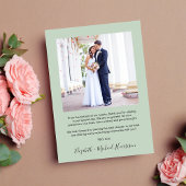 Moderne Arch Foto Sage Wedding Dankeskarte