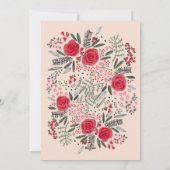 Moderne Arch Frame Floral Frohe Weihnachten Foto (Rückseite)