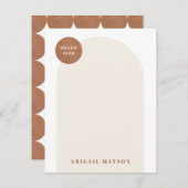 Moderne Arch Frame Station Note Card - Tan (Vorne/Hinten)