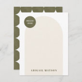 Moderne Arch Frame Stationäre Note Card - Grün (Vorne/Hinten)