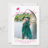 Moderne Arch Graduates Double Graduation Party Einladung (Vorderseite)