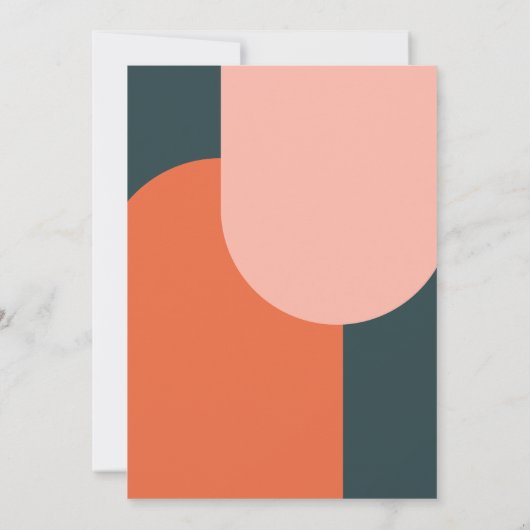 Moderne Arch Groovy Retro Hochzeit Einladung (Rückseite)