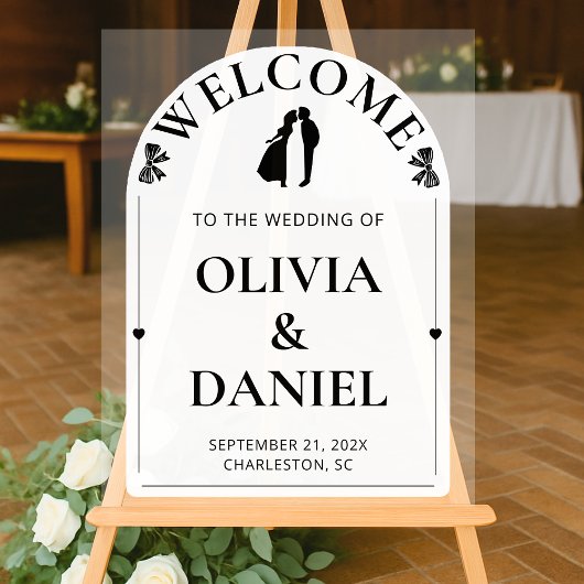 Moderne Arch-Hochzeitsbegrüßungsgestaltung Acrylschild