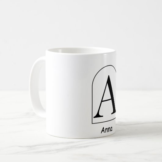 Moderne Arch Initialen Kaffeetasse (Vorderseite Links)