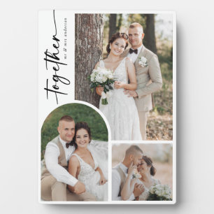 Moderne Arch Kalligrafie Zusammen Hochzeitsfoto Fotoplatte