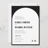 Moderne arch kühne Typografie QR-Code Hochzeit Einladung (Vorderseite)