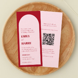Moderne arch kühne Typografie QR Code Long Wedding Einladung