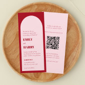 Moderne arch kühne Typografie QR Code Long Wedding Einladung